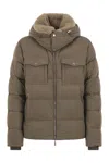 Moorer Cappuccino Nylon Blend Alarick Down Jacket In Brown