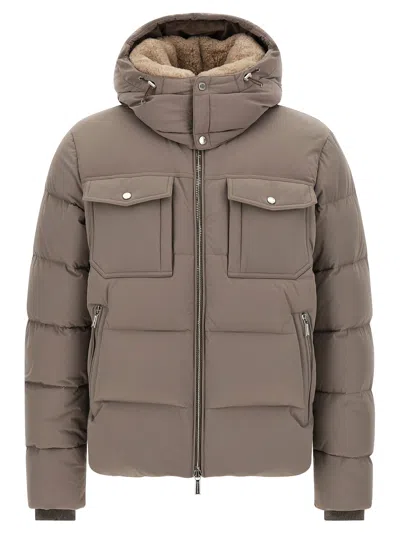 Moorer Alarick Down Jacket In Brown