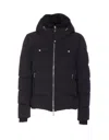 Moorer Padded Hooded Jacket Chest Pockets In Black