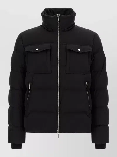 Moorer Alarick Hooded Bomber Jacket Acqua Series In Black