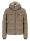 Moorer Cappuccino Nylon Blend Alarick Down Jacket In Brown