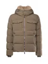 Moorer Cappuccino Nylon Blend Alarick Down Jacket In Brown