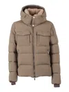 Moorer Cappuccino Nylon Blend Alarick Down Jacket In Brown