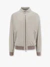 Moorer Casual Jacket With Ribbed Cuffs And High Collar