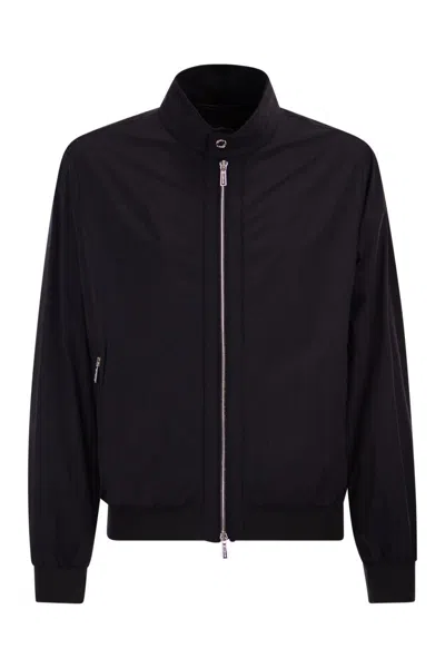 Moorer Alberti-kn - Water-repellent Bomber Jacket In Black