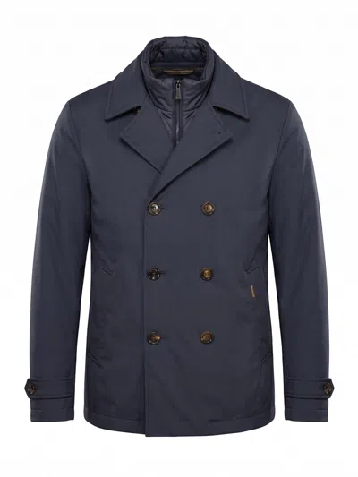 Moorer Albieri Double-breasted Satin Jacket In Gray