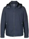Moorer Albini-pum Padded Hooded Jacket In Blue