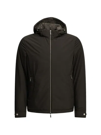 Moorer Albini-stp Short Down Jacket In Brown