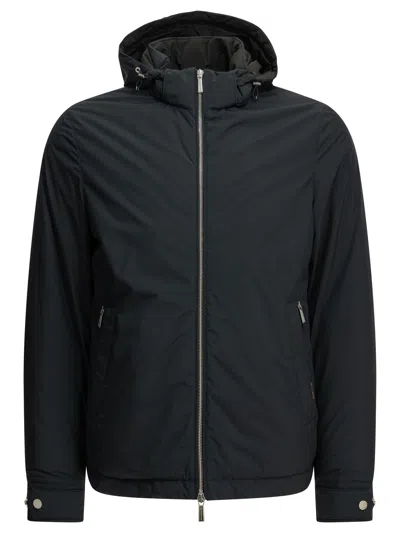 Moorer "albini-stp" Short Down Jacket In Black