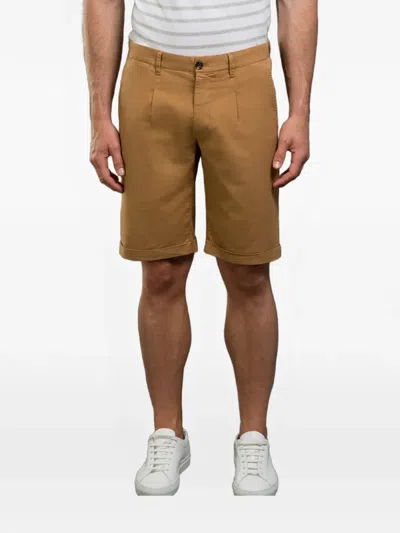 Moorer Alicudi-bb Twill Shorts In Brown