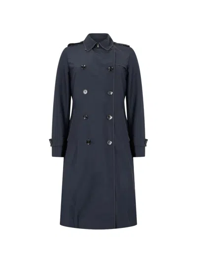 Moorer Alimidip Double-breasted Trench Coat In Blue
