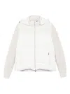 Moorer Quilted Hooded Jacket Side Pockets In Neutral