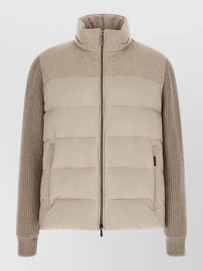 Moorer Allori Hooded Quilted Down Jacket In Neutral