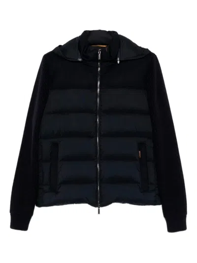 Moorer Zipped Padded Jacket In Blue