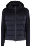 Moorer Hooded Padded Quilted Jacket Sleeves In Black