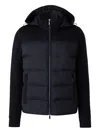 Moorer Allori Quilted Knitted-sleeve Jacket In Black