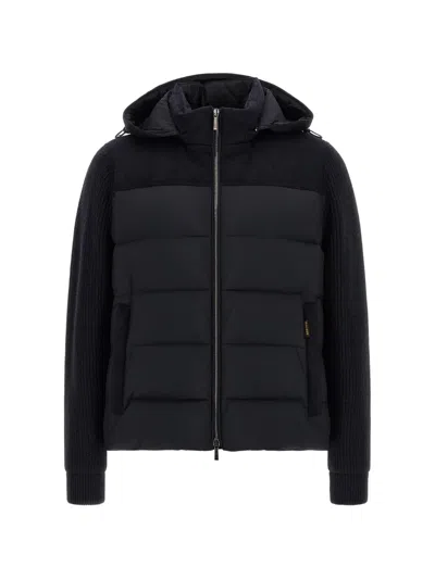 Moorer Jesse-stp Quilted Wool And Cashmere Down Jacket With Hood In Black