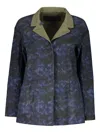 Moorer Button-front Cotton Jacket In Blue