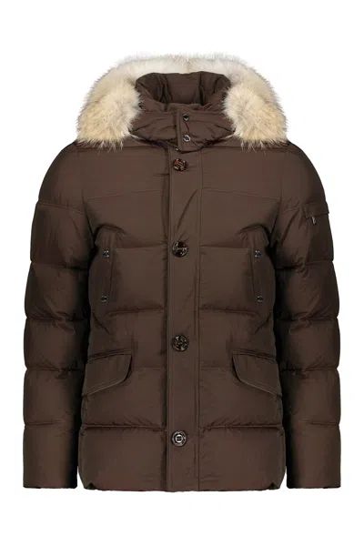 Moorer Alpes-4dm Fur Trimmed Hood Parka In Green