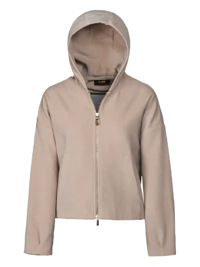 Moorer Ambeta-08j Hooded Jacket In Neutral