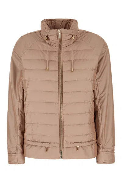 Moorer Antiqued Pink Nylon Blend Danielle Down Jacket  In Deserto