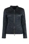 Moorer Woman Puffer Midnight Blue Size 10 Polyamide In Black