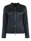 Moorer Anusca Quilted Zip-front Puffer Jacket In Blue