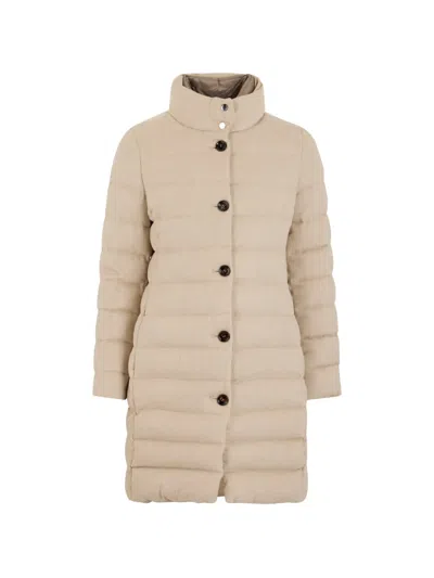 Moorer Aphelia-ls9 Padded High-neck Coat In Neutral