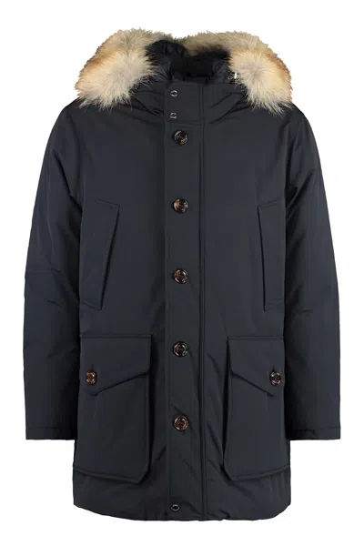 Moorer Archimede Fur Hood Parka In Blue