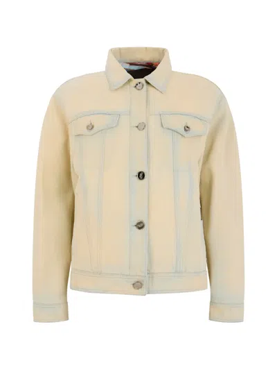 Moorer Ardea-p Faded Denim Jacket In Neutral