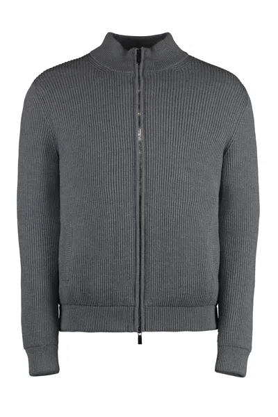 Moorer Arena Wool Cardigan In Gray
