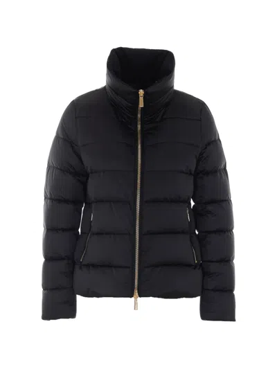 Moorer Argentea Quilted High-neck Jacket In Black