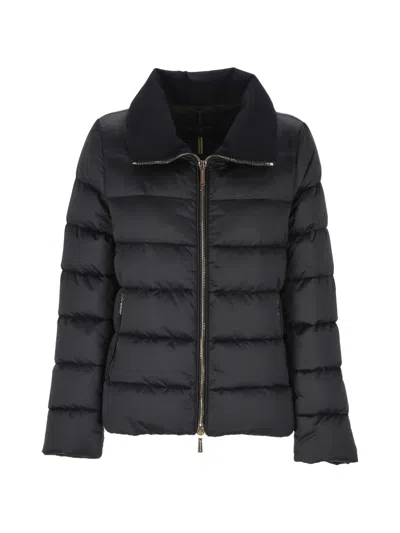 Moorer Argentea Quilted High-neck Jacket In Black