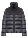 Moorer Short Quilted Down Jacket With High Collar In Gray
