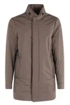 Moorer Arms Jacket In Mink With Concealed Hood In Brown