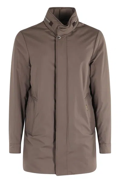 MOORER MOORER ARMS JACKET IN MINK WITH CONCEALED HOOD