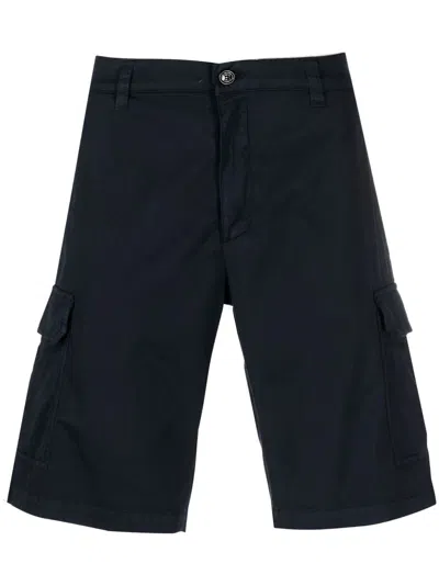 Moorer Aron-sec Cotton Cargo Shorts In Blue