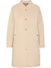 Moorer High Collar Quilted Long Length Jacket In Nude