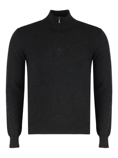 Moorer Atlante Half-zipped Sweater In Gray