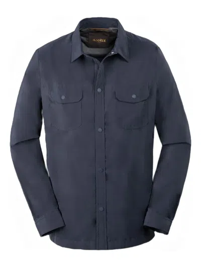 Moorer Atlas Buttoned Shirt Jacket In Blue