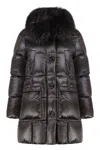 Moorer Atria Fur Collar Down Jacket In Brown
