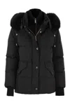 Moorer Quilted Jacket With Removable Fur Hood In Black