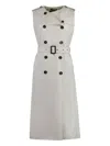 Moorer Aurelia Sleeveless Double-breasted Trench Coat In Silver