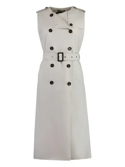 MOORER AURELIA SLEEVELESS DOUBLE-BREASTED TRENCH COAT