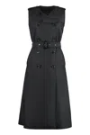 Moorer Aurelia Techno Fabric Trench Coat In Black
