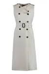 Moorer Aurelia Sleeveless Double-breasted Trench Coat In Neutral