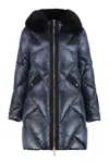 Moorer Aureo Hooded Down Jacket In Blue
