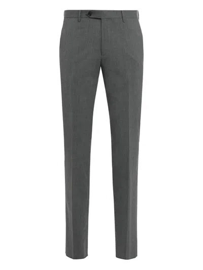 Moorer Aviano-fla Tailored Trousers In Gray