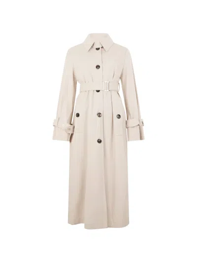 Moorer Avorio Belted Button-up Trench Coat In Neutral