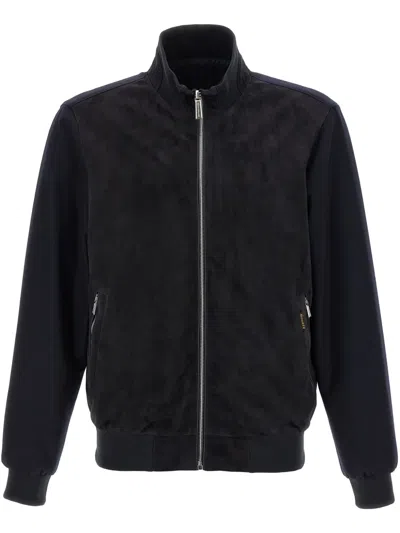Moorer Axten Convertible Bomber Jacket In Black